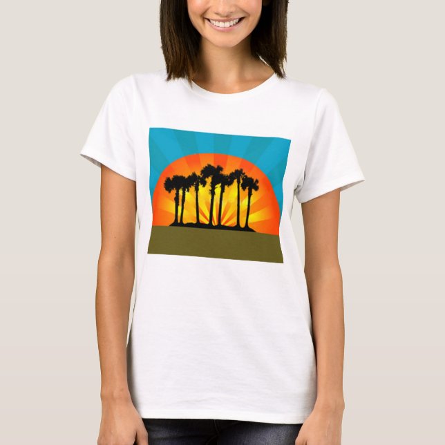 Retro Palm Trees T-Shirt (Front)
