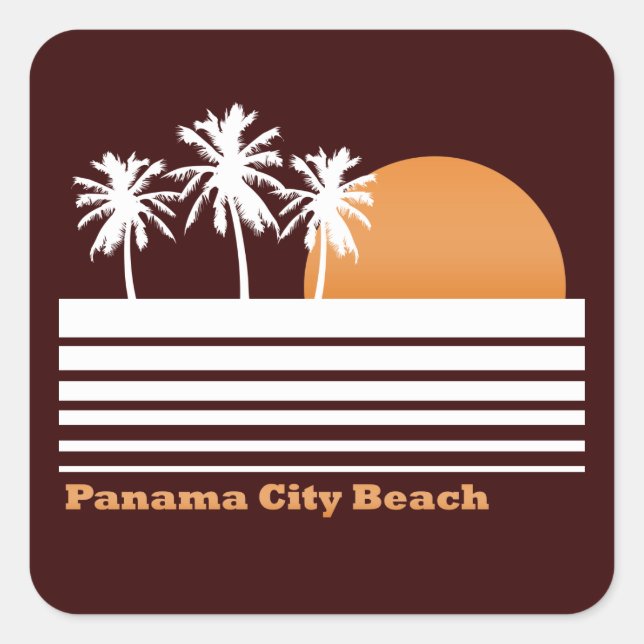 Retro Panama City Beach Stickers (Front)