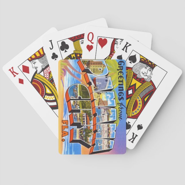 Retro Panama City Florida Playing Cards (Back)