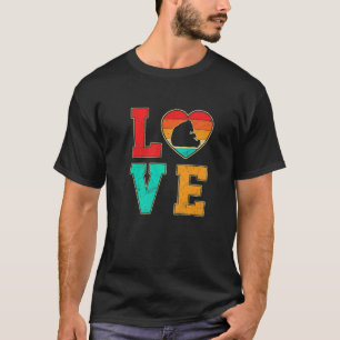 Retro Panda Bear Love Valentines Day Heart Animals T-Shirt