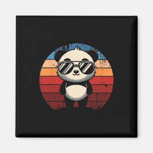 Retro Panda In Sungles Bbq Pool Party Funny Panda Magnet