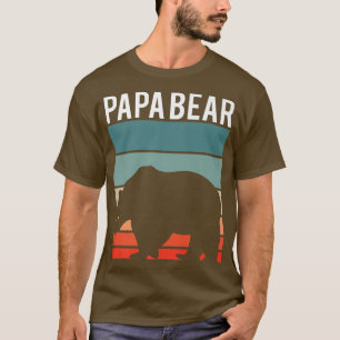 Retro Papa Bear Hiking Camping Lover New Dad Annou T-Shirt