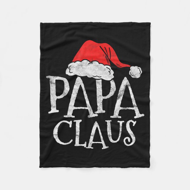 Retro Papa Claus Gift Funny Christmas Santa Costum Fleece Blanket (Front)