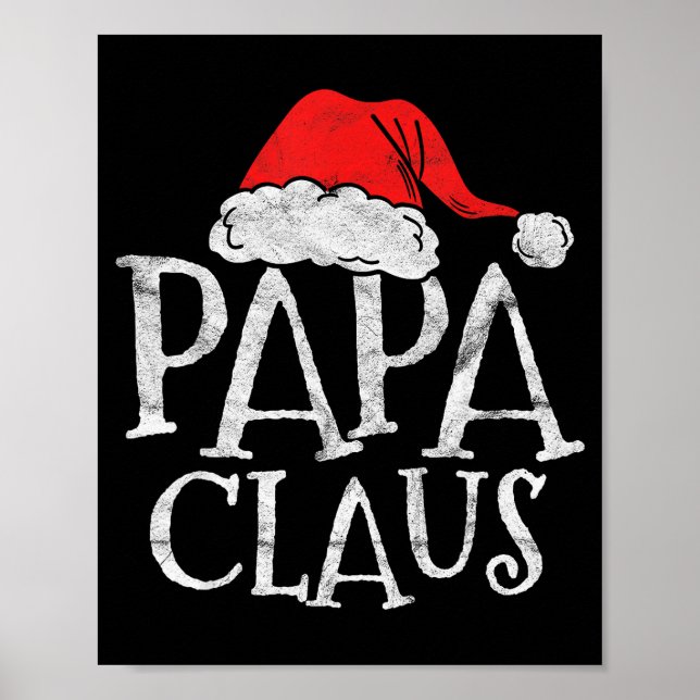 Retro Papa Claus Gift Funny Christmas Santa Costum Poster (Front)
