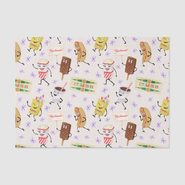 Retro Parading Snacks Let's All Go to a Party Tissue Paper (Front)