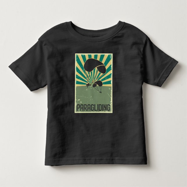 Retro Paragliding Art Flying Hobby Paraglider Toddler T-Shirt (Front)