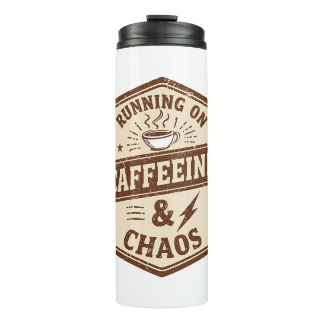 Retro Parent and Coffee Lover Humor Thermal Tumbler (Front)