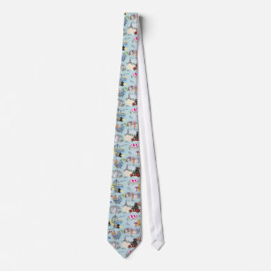 Retro Paris Poodle Collage Tie
