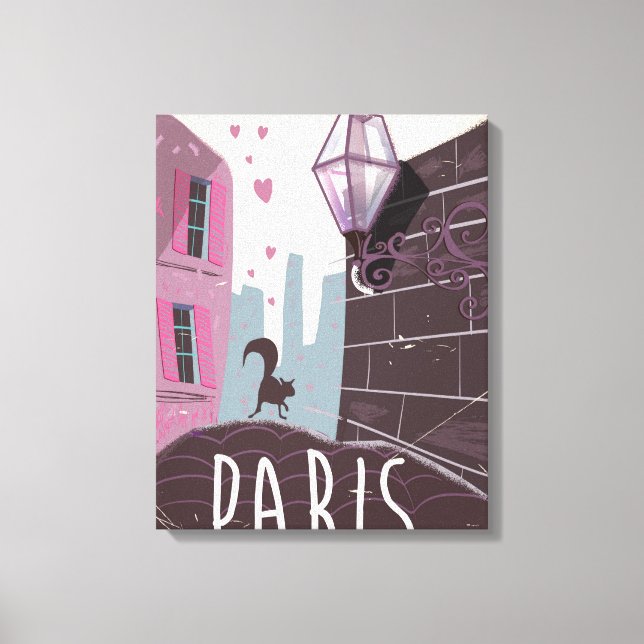 Retro Paris Vacation poster Canvas Print (Front)