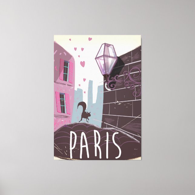 Retro Paris Vacation poster Canvas Print (Front)