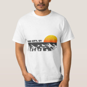 Retro Park City Utah Mountain Sunset Winter T-Shirt