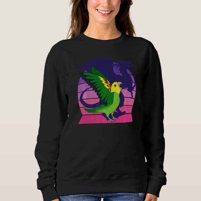 Retro Parrot Dragon I Screaming Double Yellow head Sweatshirt (Front)