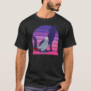 Retro Parrot I Howling Wolf I Screaming African Gr T-Shirt