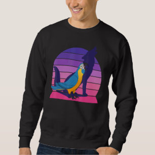 Retro Parrot I Howling Wolf I Screaming Blue Macaw Sweatshirt
