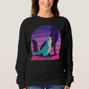 Retro Parrot I Howling Wolf I Screaming Blue Monk Sweatshirt