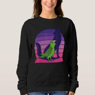 Retro Parrot I Howling Wolf I Screaming Green Parr Sweatshirt