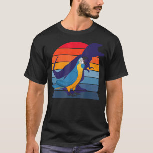Retro Parrot I Tyrannosaurus Rex I Blue throated M T-Shirt