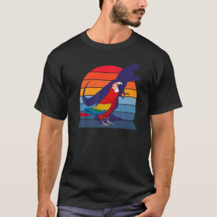 Retro Parrot I Tyrannosaurus Rex I Scarlet Macaw  T-Shirt