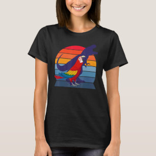 Retro Parrot I Tyrannosaurus Rex I Scarlet Macaw T-Shirt