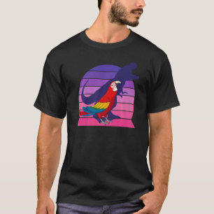 Retro Parrot I Tyrannosaurus Rex I Scarlet Macaw T-Shirt