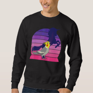 Retro Parrot I Unicorn I Screaming Cockatiel Sweatshirt