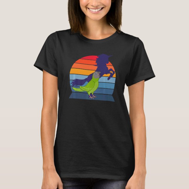 Retro Parrot I Unicorn I Screaming Dusky-headed Co T-Shirt (Front)