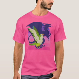 Retro Parrot I Winged Dragon I Screaming Blue Quak T-Shirt