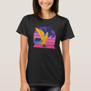 Retro Parrot I Winged Unicorn I Blue throated Maca T-Shirt