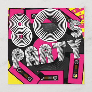 Retro Party Background Invitation