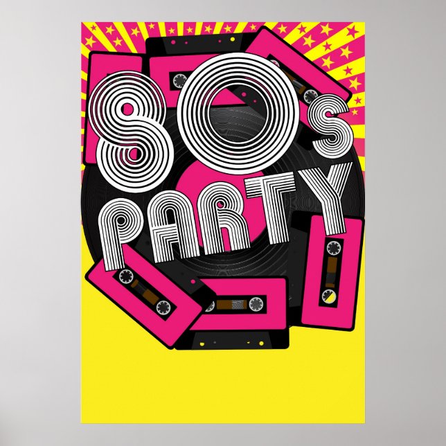 Retro Party Background Poster (Front)