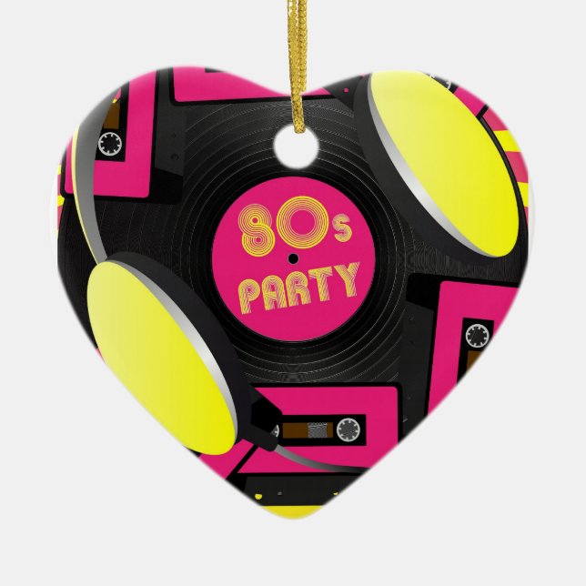 Retro Party Ceramic Tree Decoration (Front)