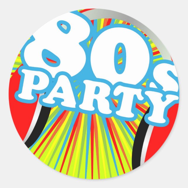 Retro Party Classic Round Sticker (Front)