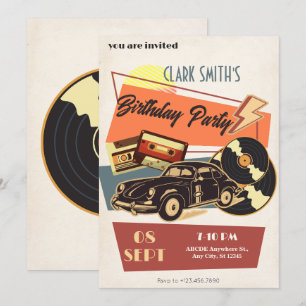 Retro party invitation