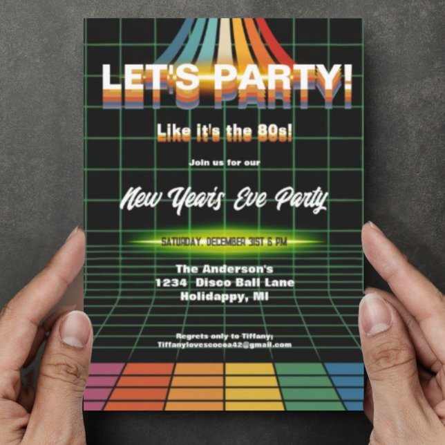 Retro Party New Year's Eve I love the 80's Invitation (Creator Uploaded)