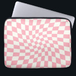 Retro Pastel Baby Pink Checks Warped Chequerboard  Laptop Sleeve<br><div class="desc">Perfect warped chequered design. Modern warped checkers. This nice retro psychedelic design takes you to the wonderland. Warped checks in pastel colours. Twirl and swirl,  twist checks,  chequered pattern</div>