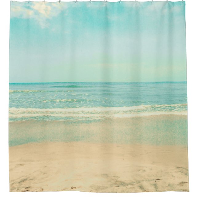 Retro Pastel Beachbeach,background,summer,vintage, Shower Curtain (Front)