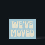 Retro Pastel Blue Minimalist Moved New Address  Po Postcard<br><div class="desc">Modern We've Moved New Home Moving Announcement Postcard in Retro Pastel Blue</div>