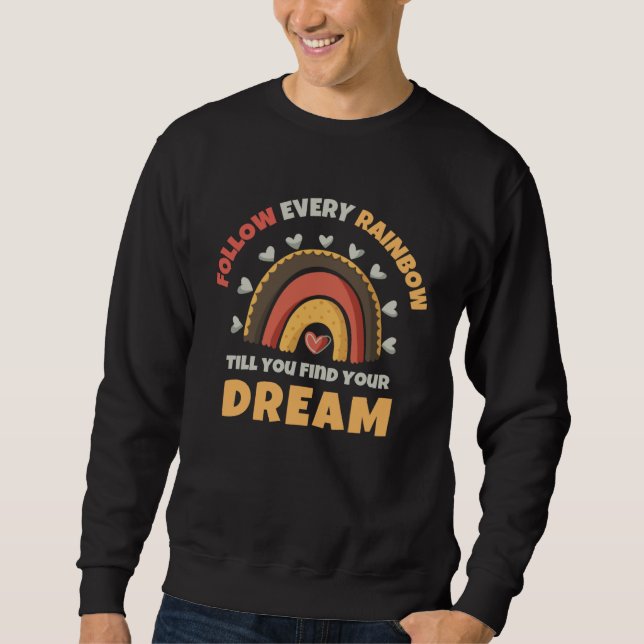 Retro Pastel Boho Rainbow Sweatshirt (Front)
