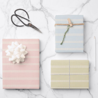 Retro pastel boho wrapping paper for Christmas