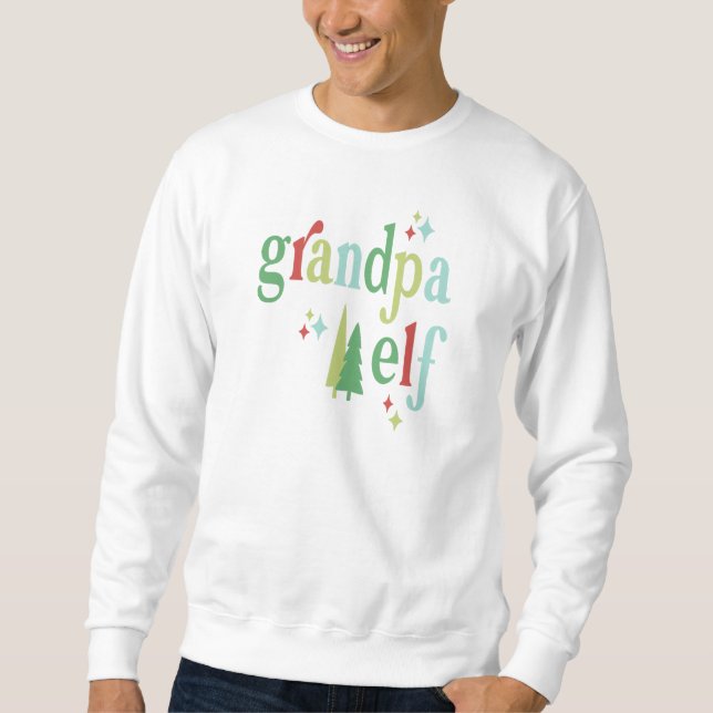 Retro Pastel Christmas | Grandpa Elf Sweatshirt (Front)