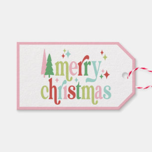 Retro Pastel Christmas   Merry Christmas Gift Tags