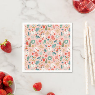 Retro Pastel Christmas  Napkin