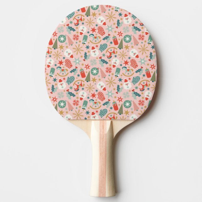 Retro Pastel Christmas  Ping Pong Paddle (Front)