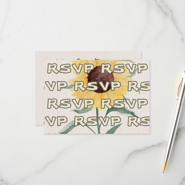 Retro Pastel Colour Daisy Wedding RSVP Card (Front/Back In Situ)