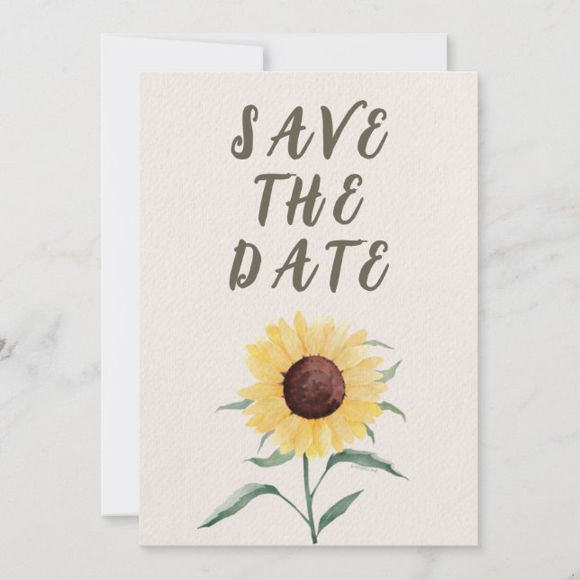 Retro Pastel Colour Daisy Wedding Save The Date (Front)