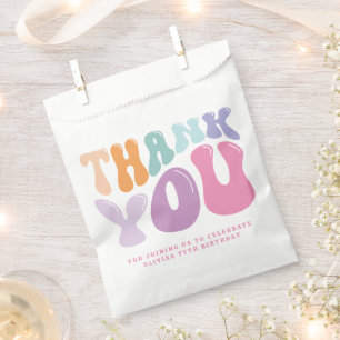 Retro pastel colourful modern birthday era  favour bags