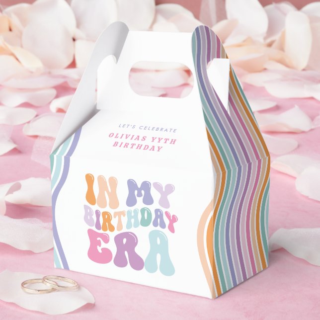 Retro pastel colourful modern birthday era  favour box (Wedding)