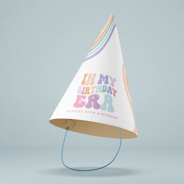 Retro pastel colourful modern birthday era  party hat (Creator Uploaded)