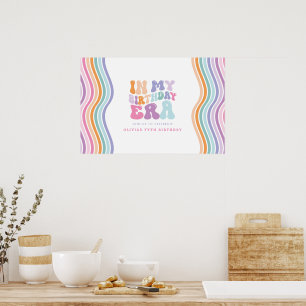 Retro pastel colourful modern birthday era  poster