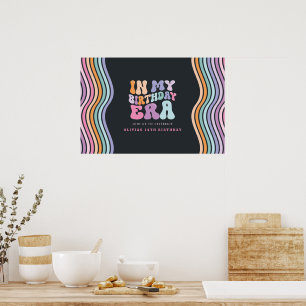 Retro pastel colourful modern birthday era  poster